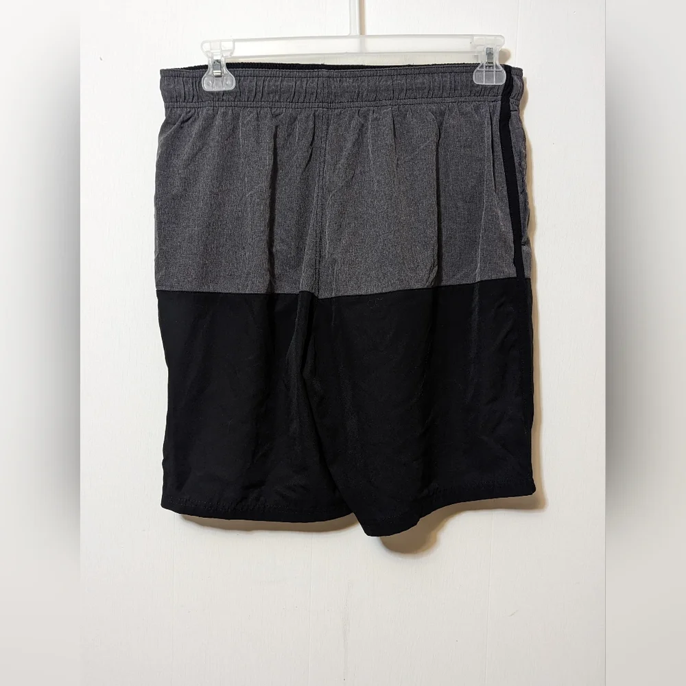 Men's Nike Core Split 9 Inch Swim Trunks Volley ShortsBlack and Gray Size Large
